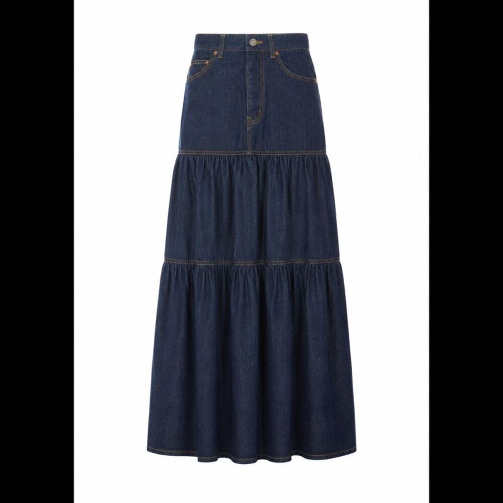 Saint Laurent Women Country Denim Skirt